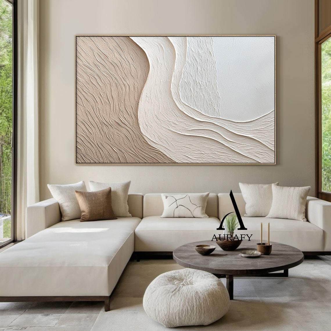 3D Textured Rose Painting Sculpted High-Relief Knife Strokes Tactile Surface Modern Minimalist Gray White AURA538