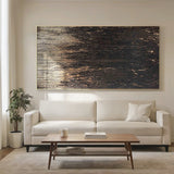 Wabi Sabi Distressed Wood Grain Black Brown Weathered Vertical Texture Artwork with Chipped Patina AURA592