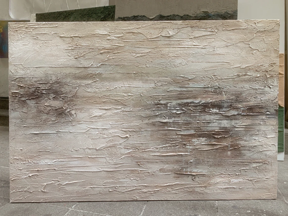 Wabi Sabi Textured Beige Brown Abstract Wall Art Home Decor AURA217