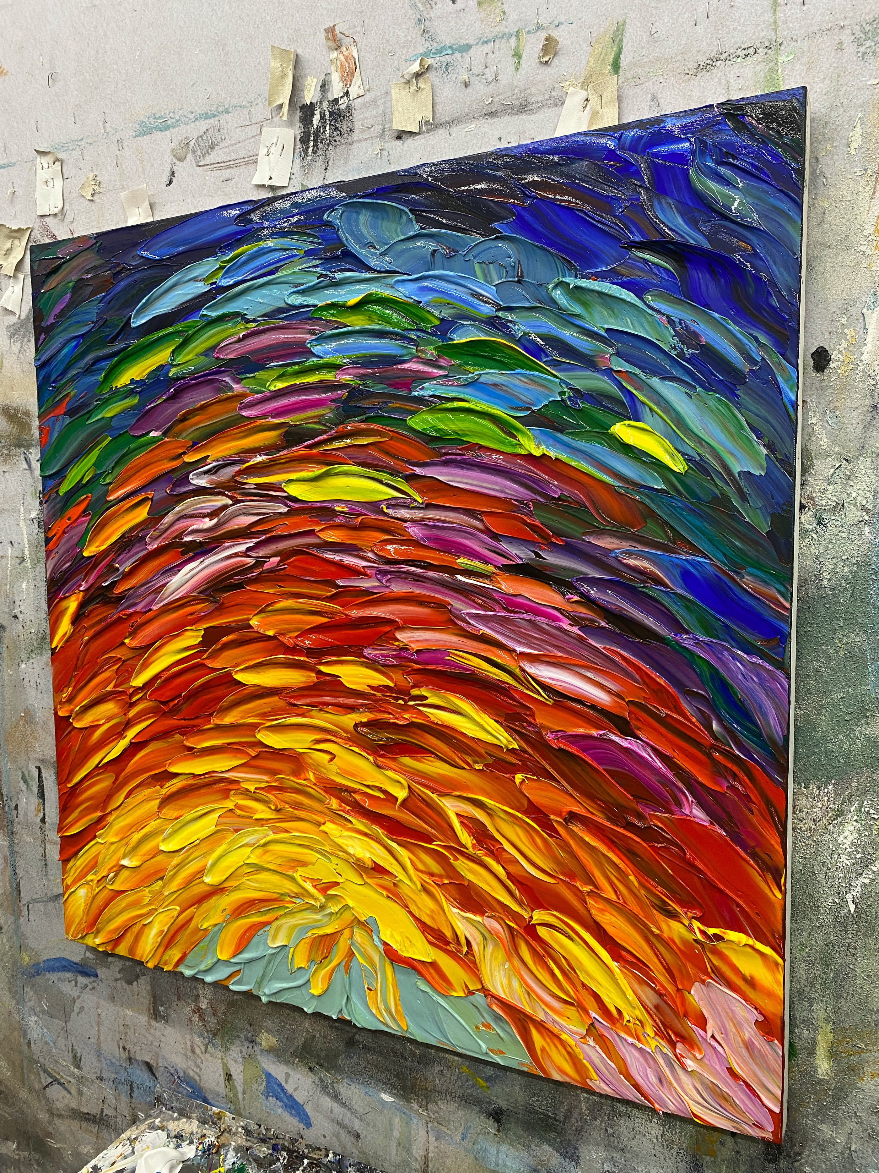 Modern Abstract 3D Textured Colorful Living Room Wall Art Painting AURA167