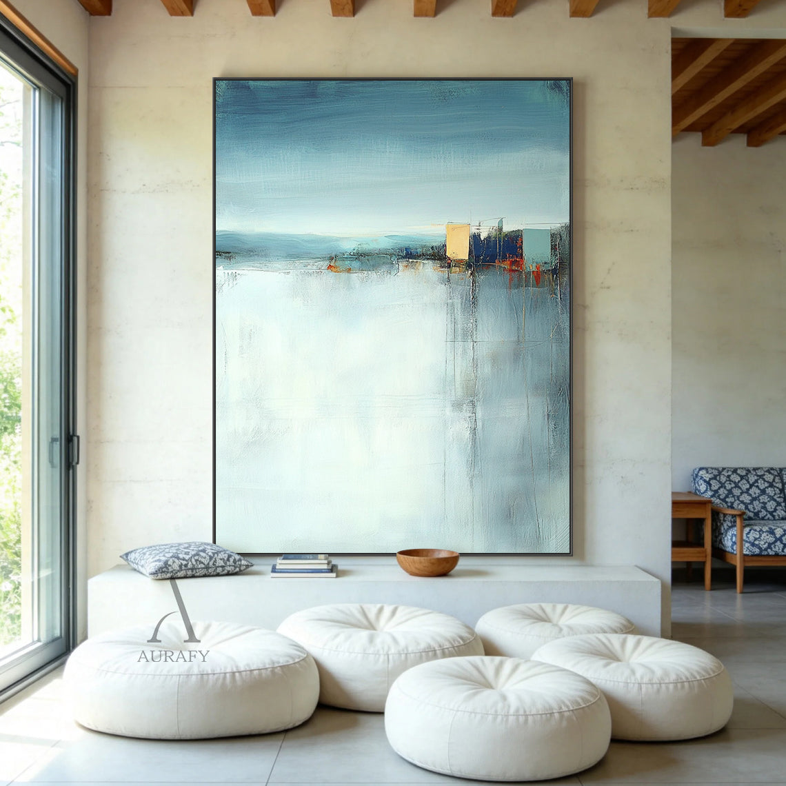Modern Blue General Abstract Wall Art for Home Office Decor AURA359