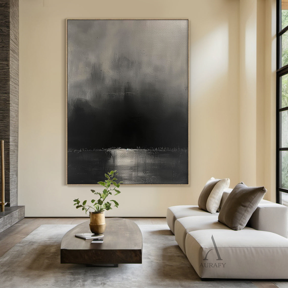 Black General Abstract Wall Art for Modern Living Room Decor AURA297
