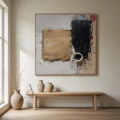 Minimalist Black Wall Art High-Relief Layered Curves Tactile Surface Modern Minimalist Piece AURA428