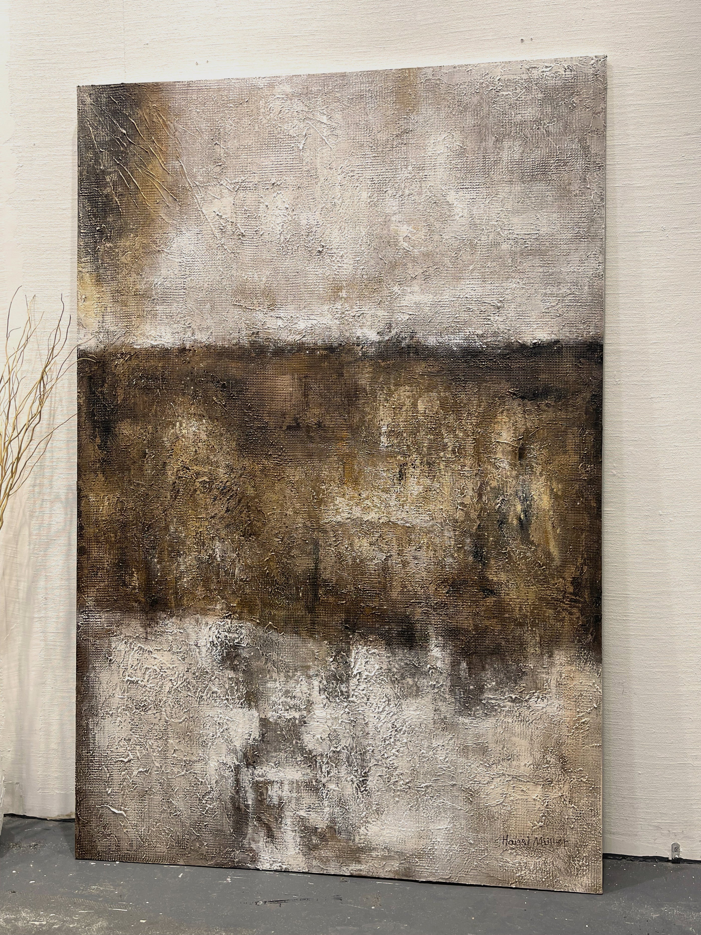 Earth Veil-Brown Wabi-Sabi Abstract Field-AURA150