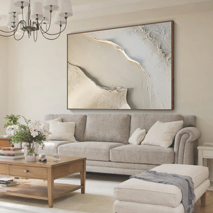 Abstract Earth Texture Wall Art-Soft Sand Tones-AURA010