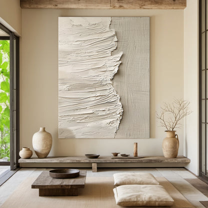 Quiet Tide-Beige Abstract Wall Art-Spatial Field-AURA085