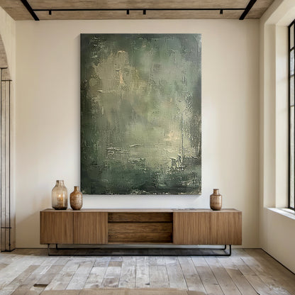 Verdant Stillness-Green 3D Textured-AURA081