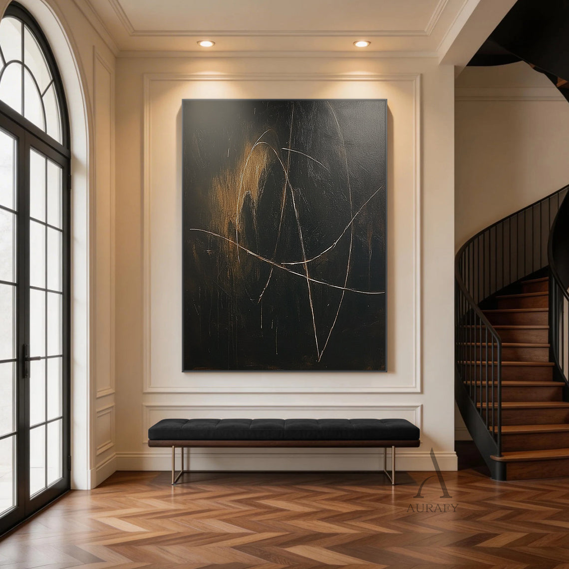 Brown and Black Abstract Wall Art for Modern Home Decor AURA271
