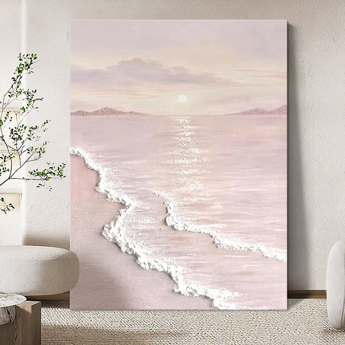 Blush Shore-Beige & Pink 3D Textured-AURA065