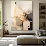 General Abstract Beige Black Wall Art for Contemporary Home Decor AURA286