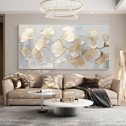 Golden Ginkgo-Yellow & Grey Spatial Field-AURA093