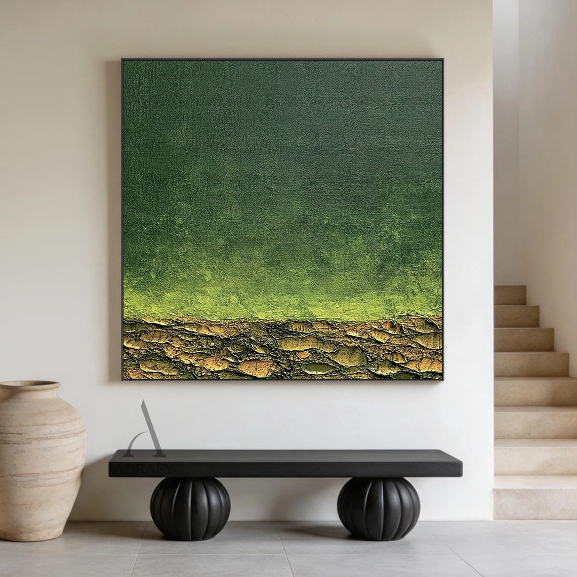 Modern Green Landscape Wall Art Stylish Home Decor Piece AURA407