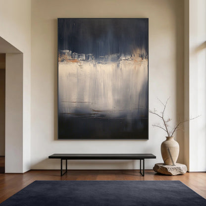 Abstract Black Beige Wall Art for Modern Living Room Decor AURA367