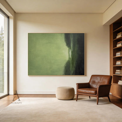 Stylish Unique Modern Abstract Green Wall Art for Interior Decor AURA390