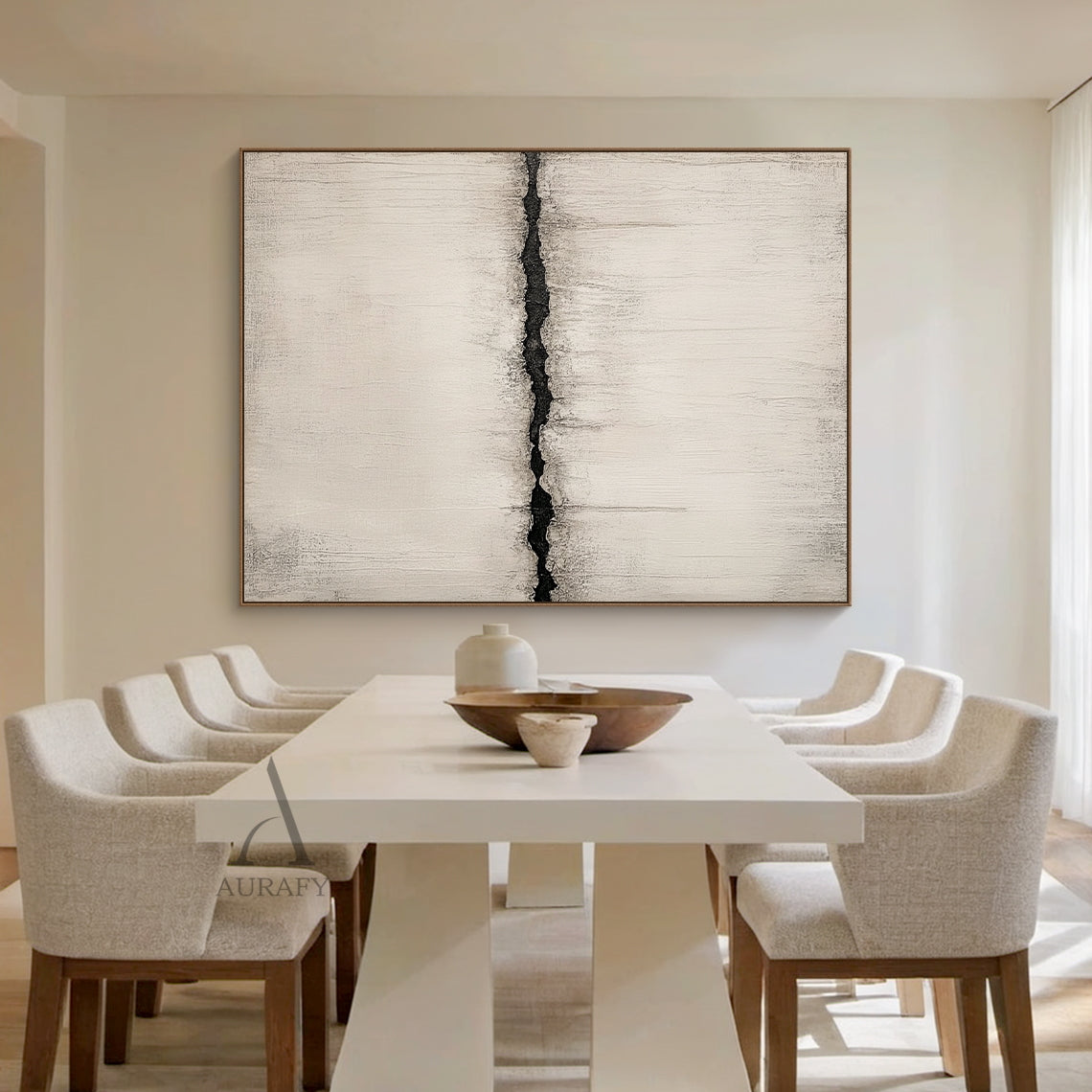 Wabi Sabi Beige Abstract Plaster Textured High Relief Japandi Tactile Knife Stroke Wall Art Canvas AURA721