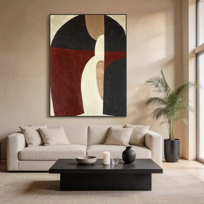 General Abstract Brown Black Wall Art for Living Room Decor AURA392