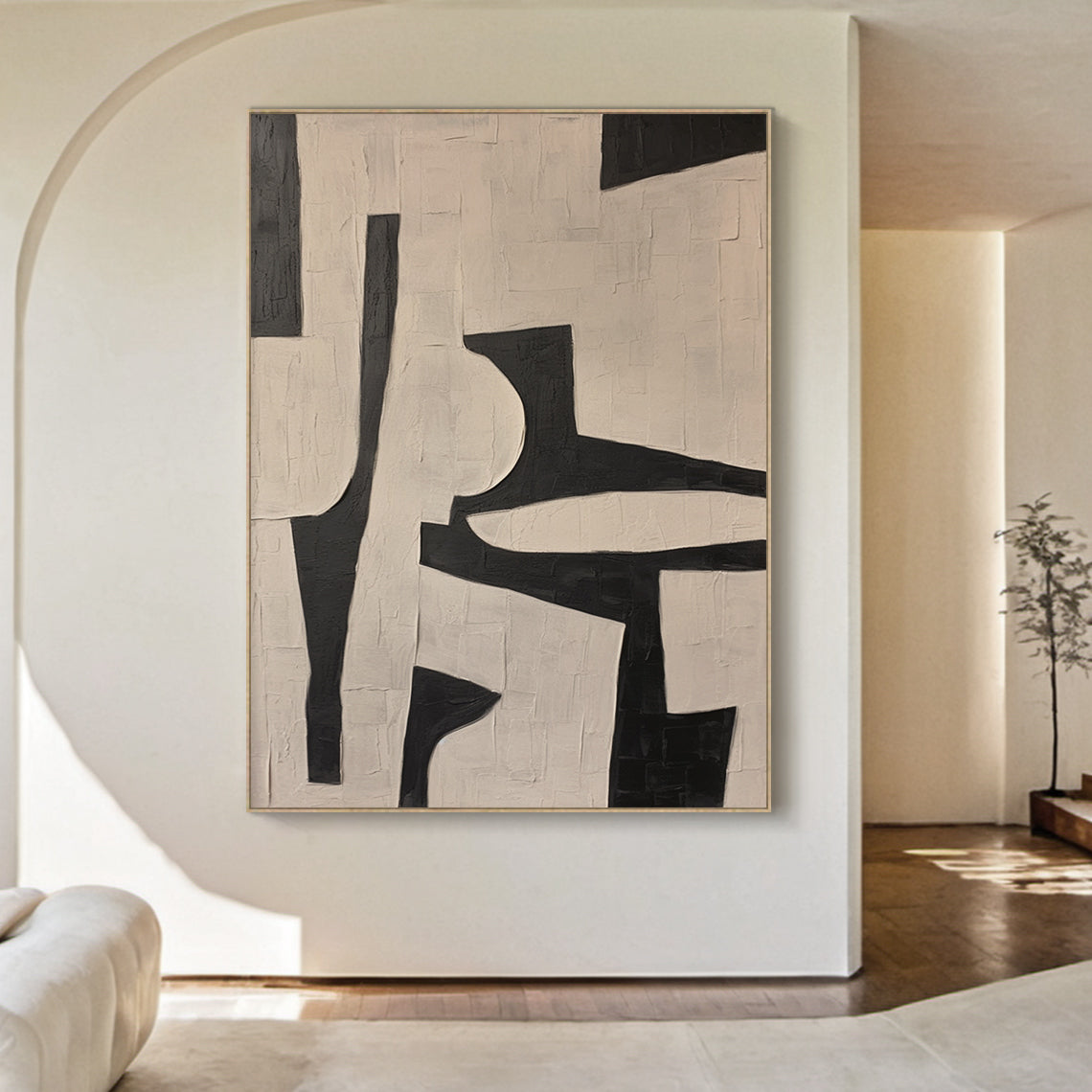 Quiet Interlock-Black & Beige Spatial Field-AURA109