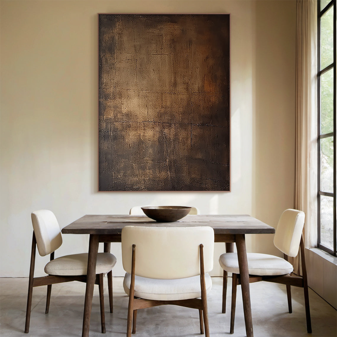 Minimalist Colorfield Wall Art – Bronze & Umber Gradient – AURA016(Vertical)