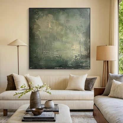 Verdant Stillness-Green 3D Textured-AURA081