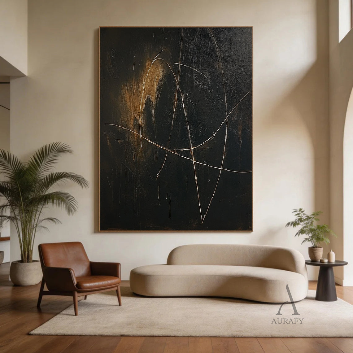 Brown and Black Abstract Wall Art for Modern Home Decor AURA271