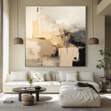 General Abstract Beige Black Wall Art for Contemporary Home Decor AURA286