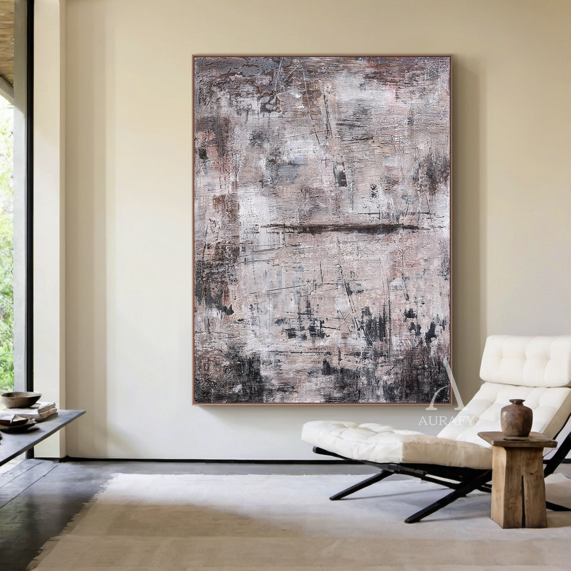 General Abstract Black Gray Wall Art for Living Room Decor AURA255