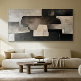 Silent Geometry-Black & Beige Spatial Field-AURA106
