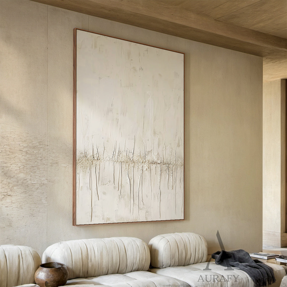 Wabi Sabi Beige Home Decor Accent Piece for Living Room AURA291