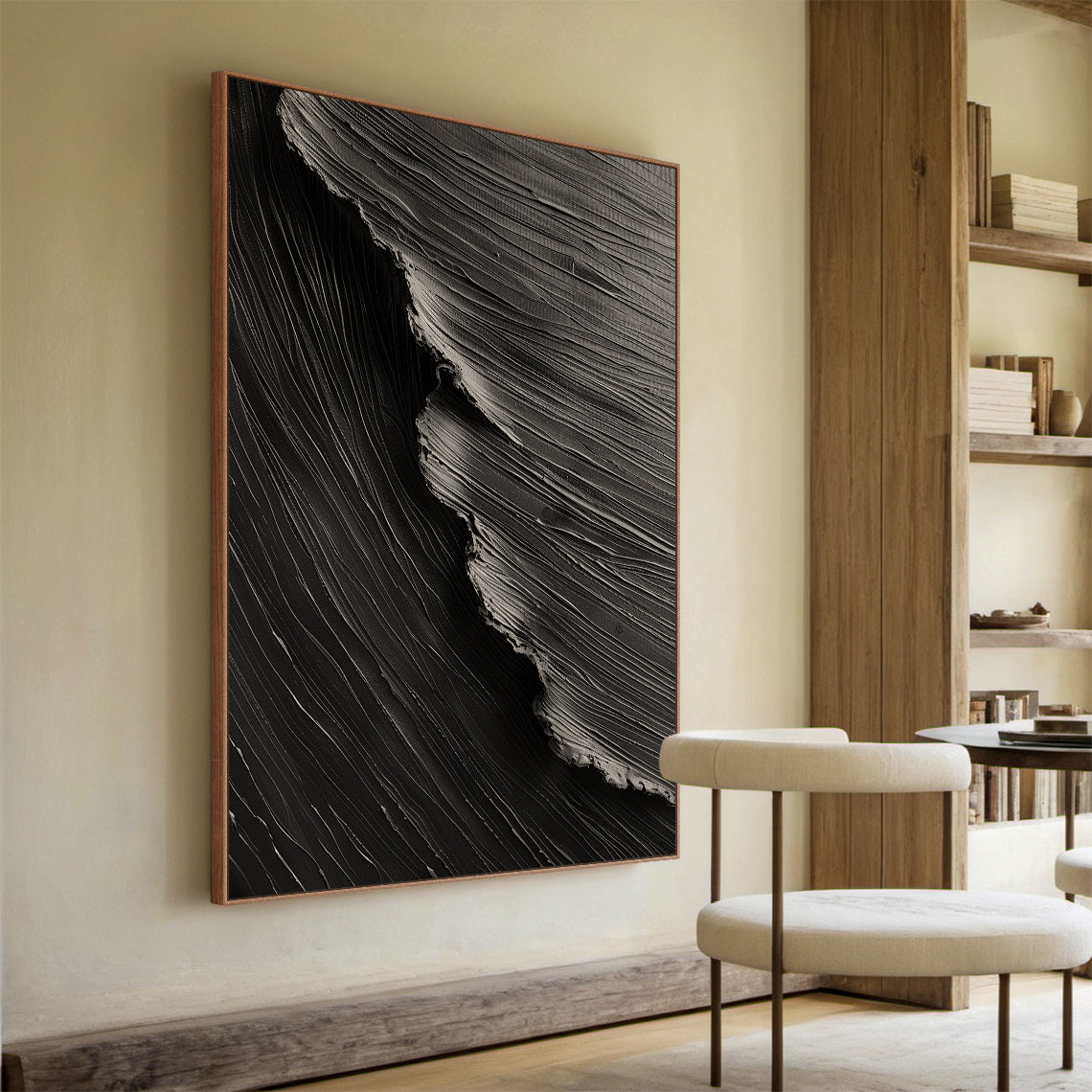 Midnight Tides-Black 3D Textured-AURA057