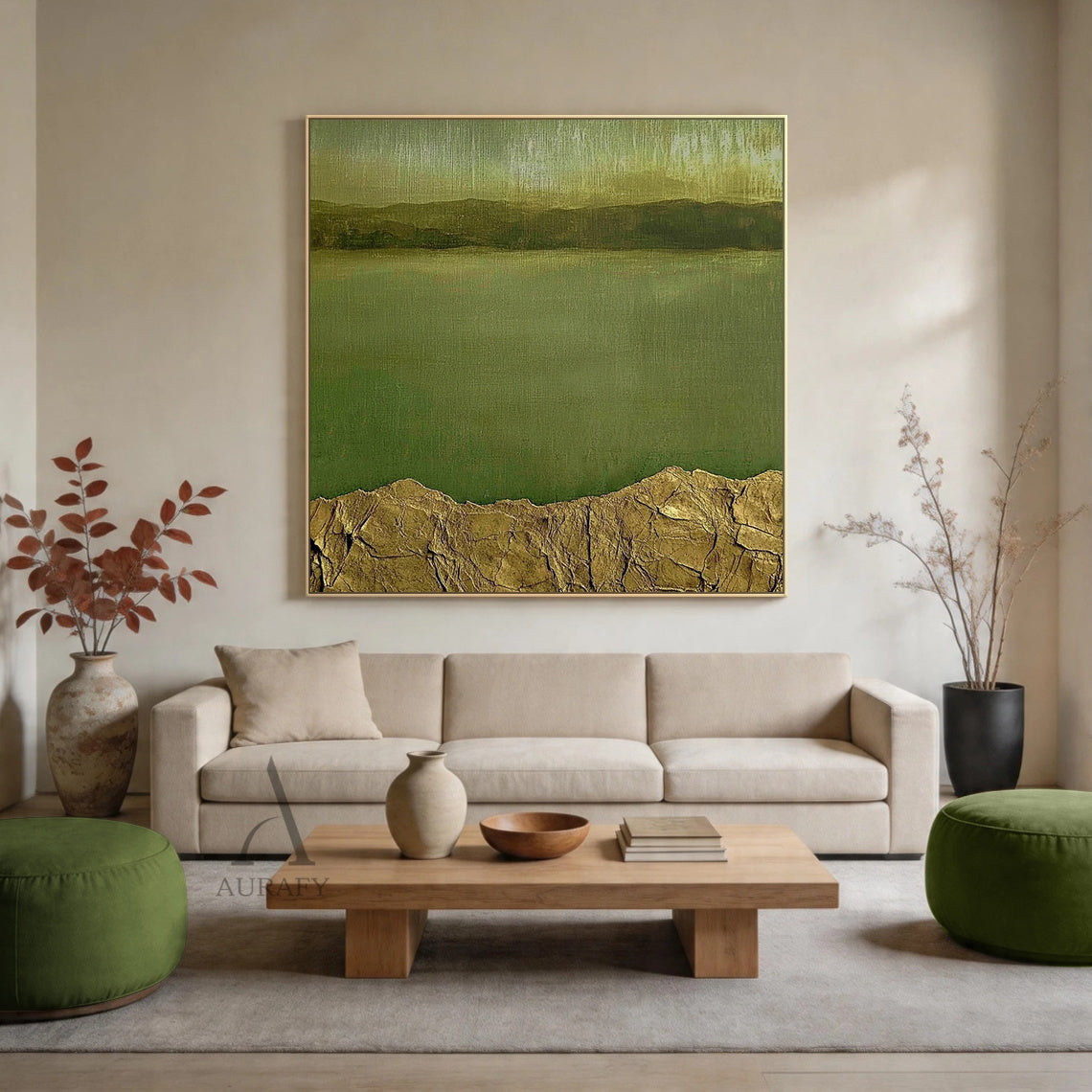 Modern Green Landscape Wall Art Nature Scene Home Decor AURA408