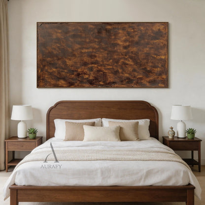 Burnished Earth, Brown Weathered Texture Abstract Painting AURA870
