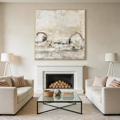 WABI SABI Beige Minimalist Decorative Vase for Living Room AURA413