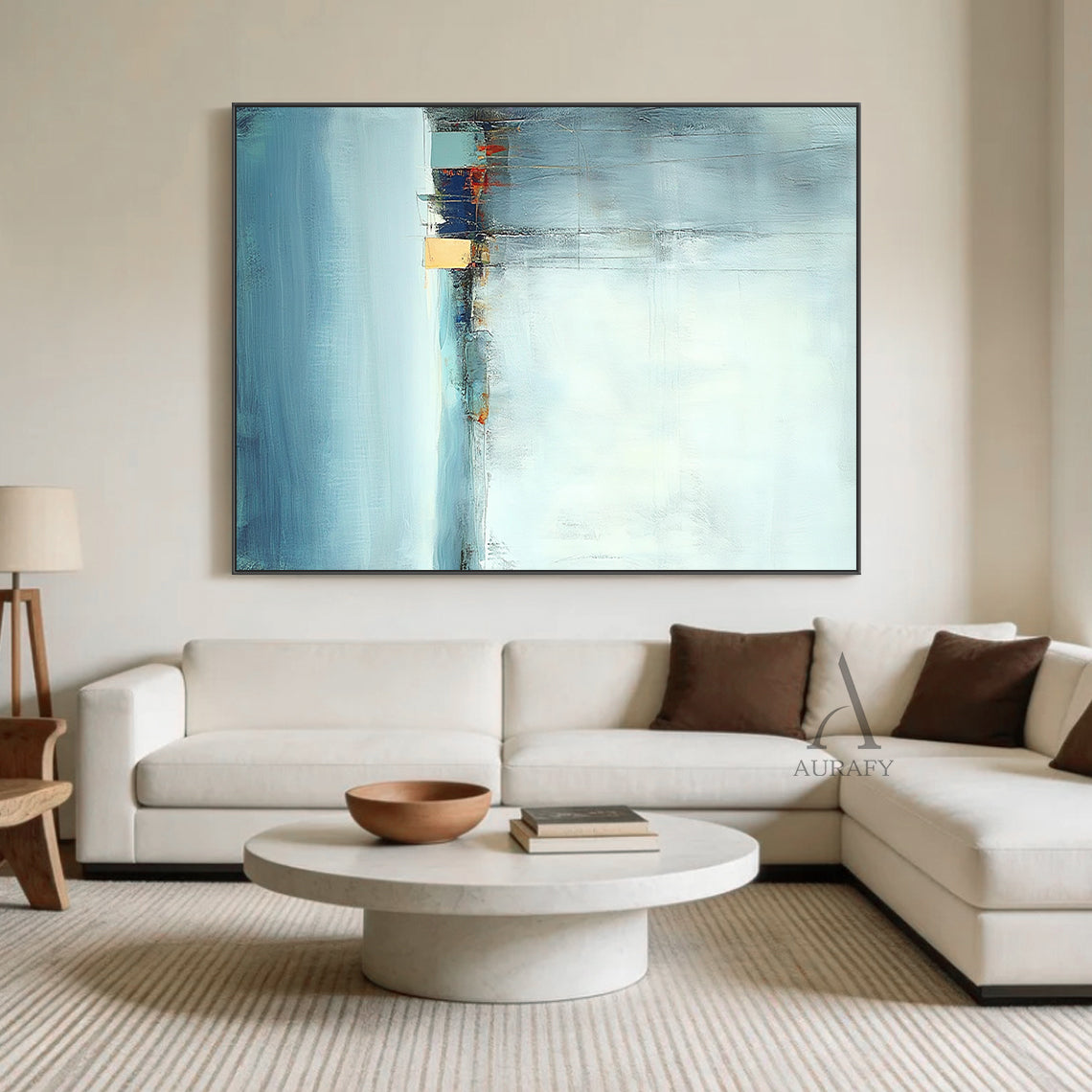 Modern Blue General Abstract Wall Art for Home Office Decor AURA359