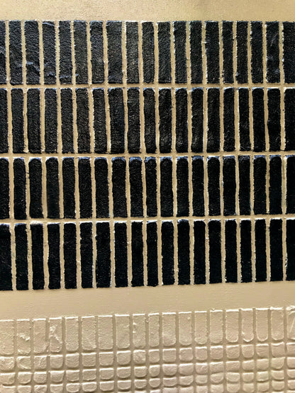 Measured Silence-Black & Beige Block Texture Field-AURA172