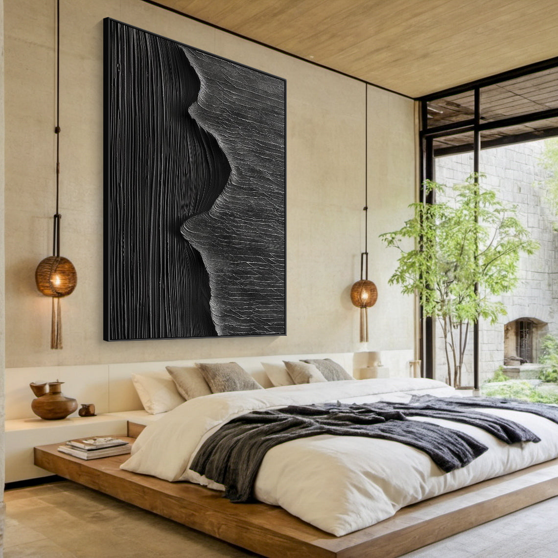 Shadow Tides-Black 3D Textured-AURA058