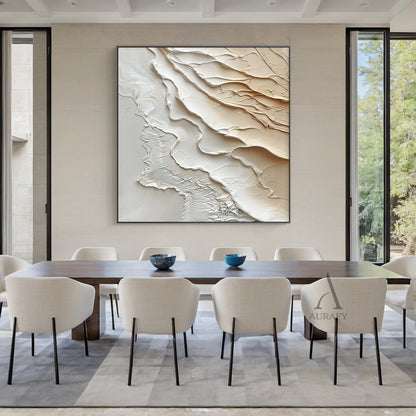 3D Textured Beige Brown Painting Modern Living Room Wall Decor AURA292