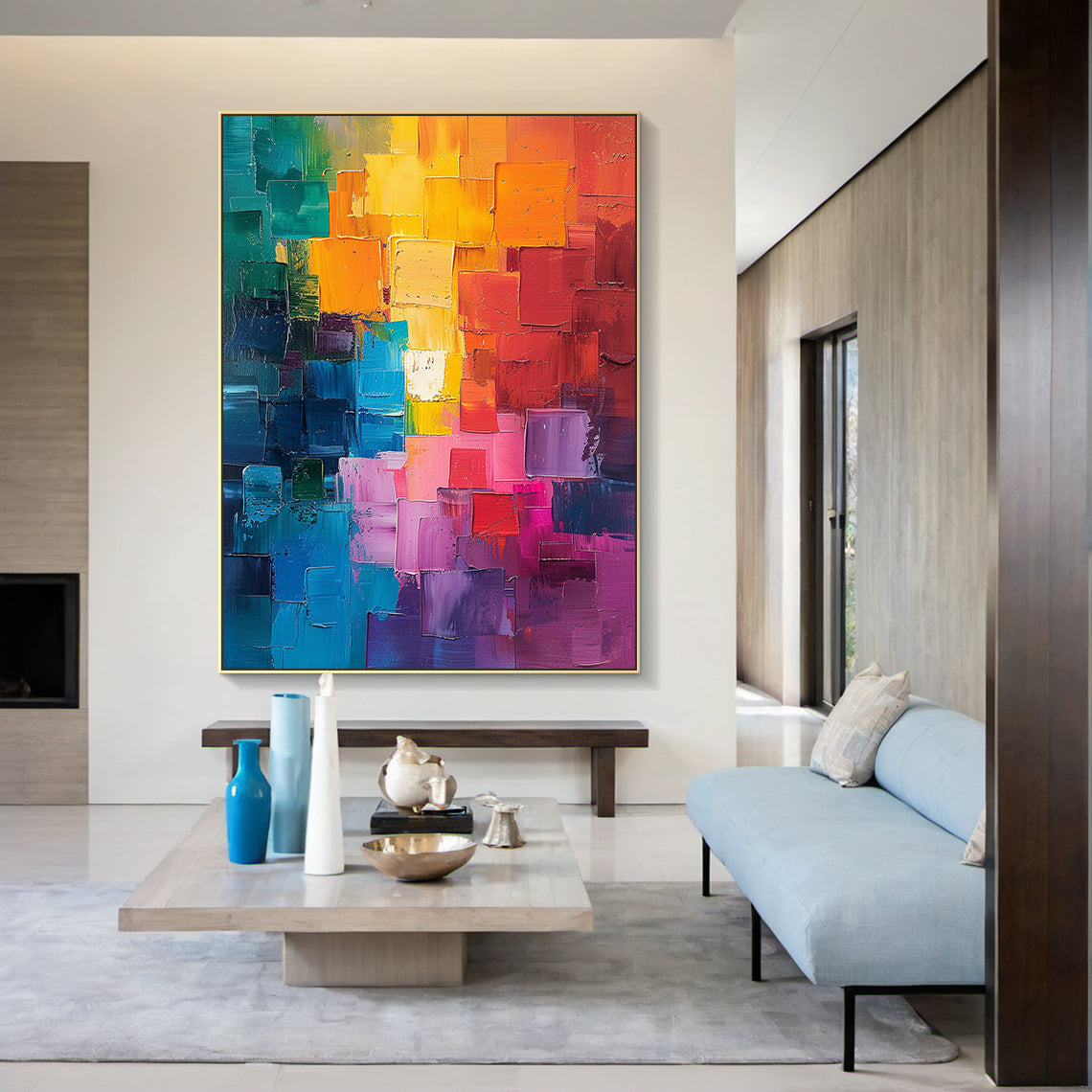 Chromatic Mosaic-Multicolor Abstract Field-AURA159