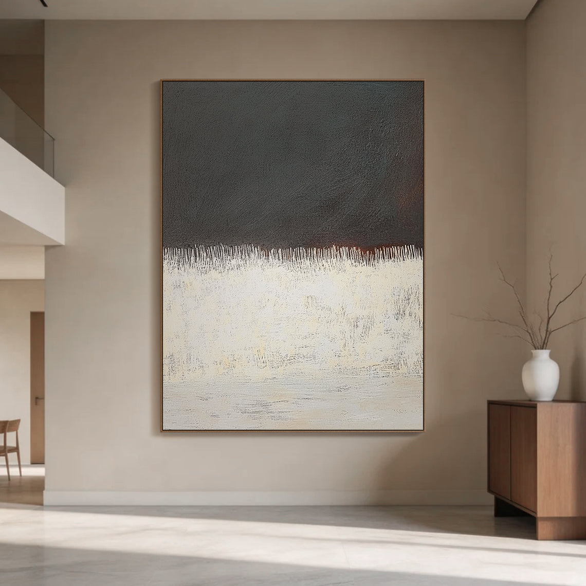 Wabi Sabi Style Black Beige Minimalist Home Decor Piece AURA264