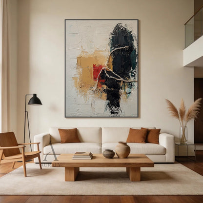 Minimalist Wall Art Brown High-Relief Plaster Tactile Surface Sculpted Geometric Lines Minimalist Luxe Decor AURA432