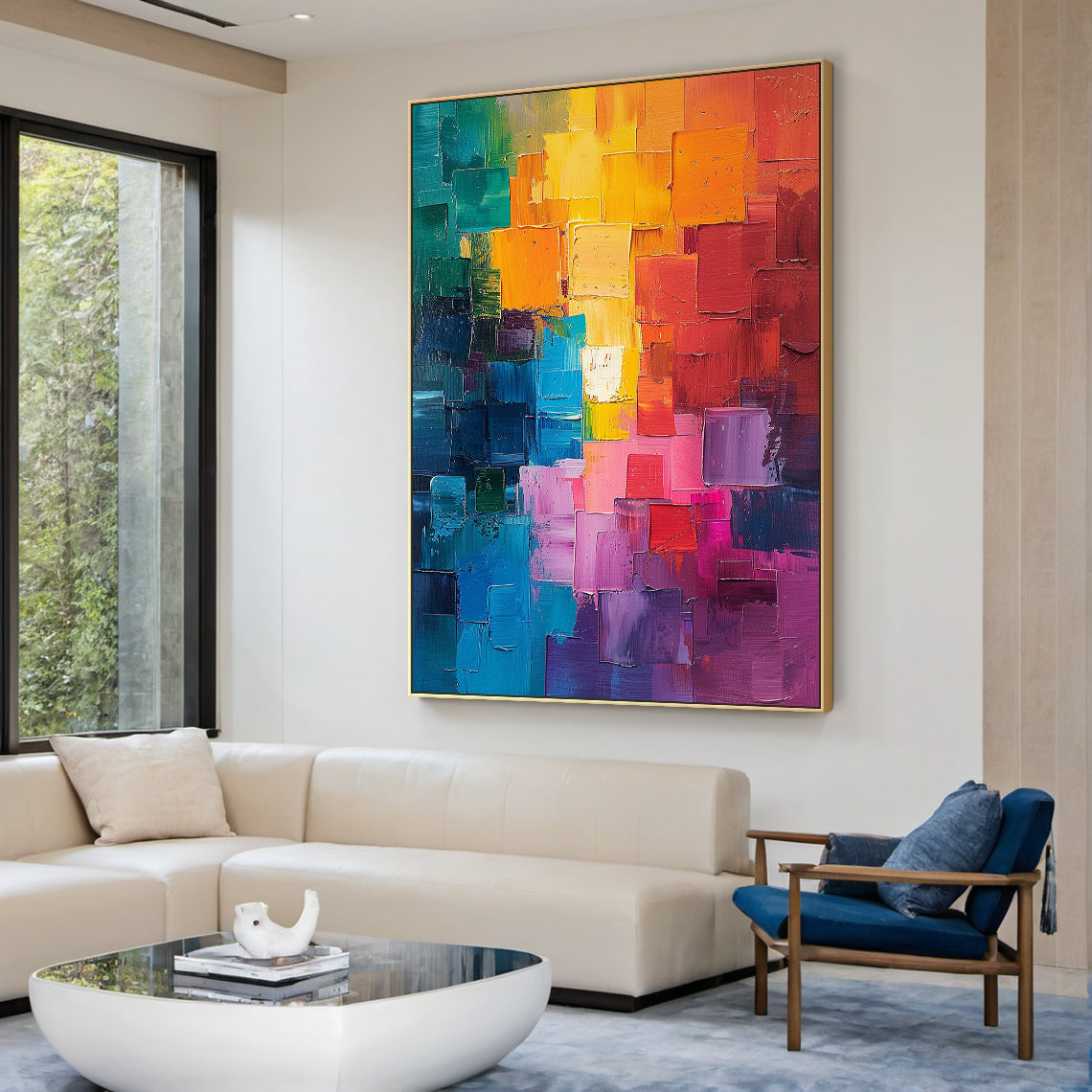 Chromatic Mosaic-Multicolor Abstract Field-AURA159