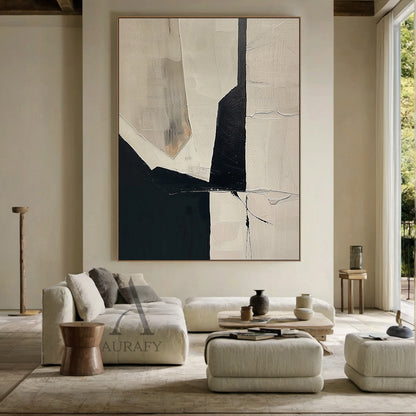 Beige and Black General Abstract Wall Art for Home Decor AURA296