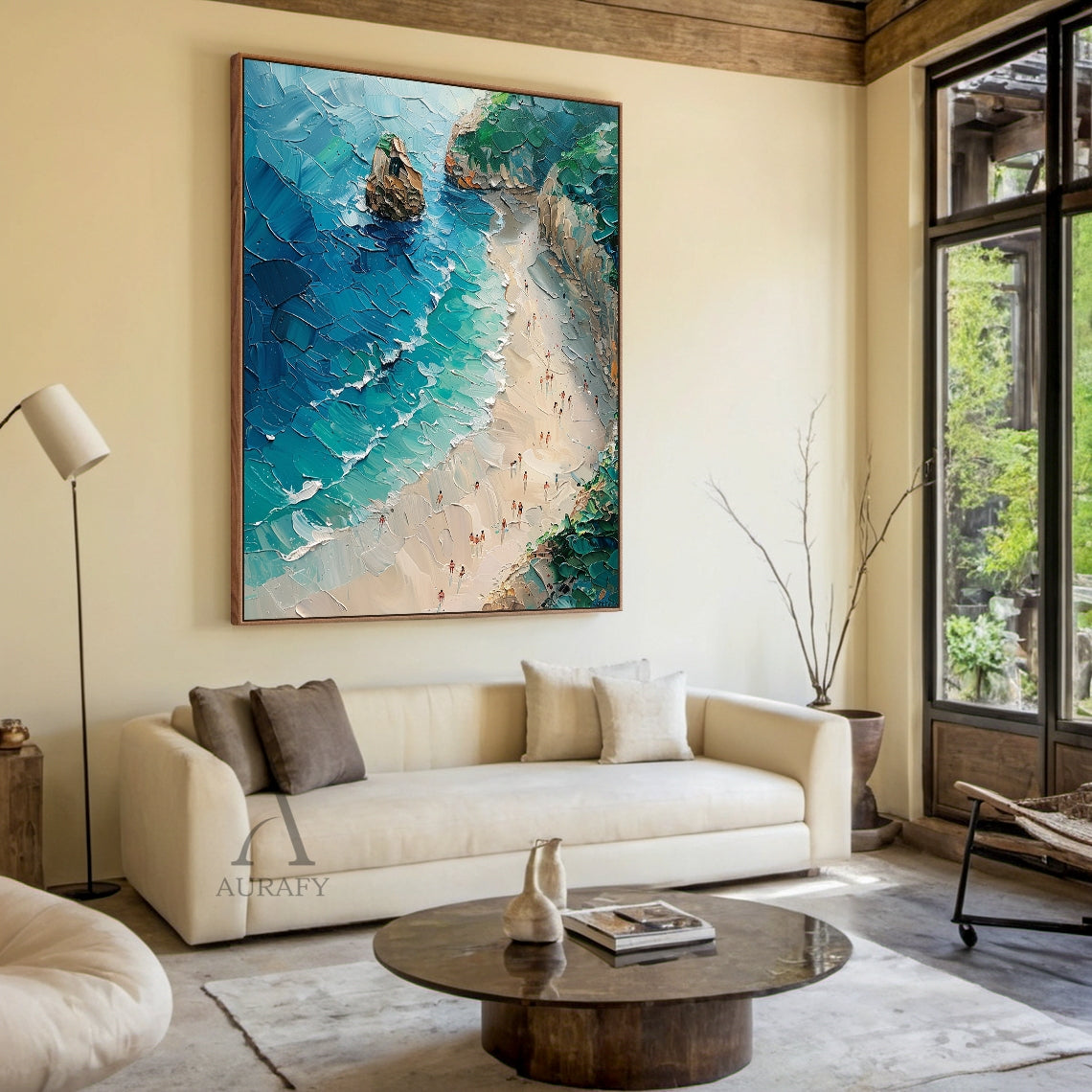 Turquoise Cliffside Beach Wall Art - AURA674