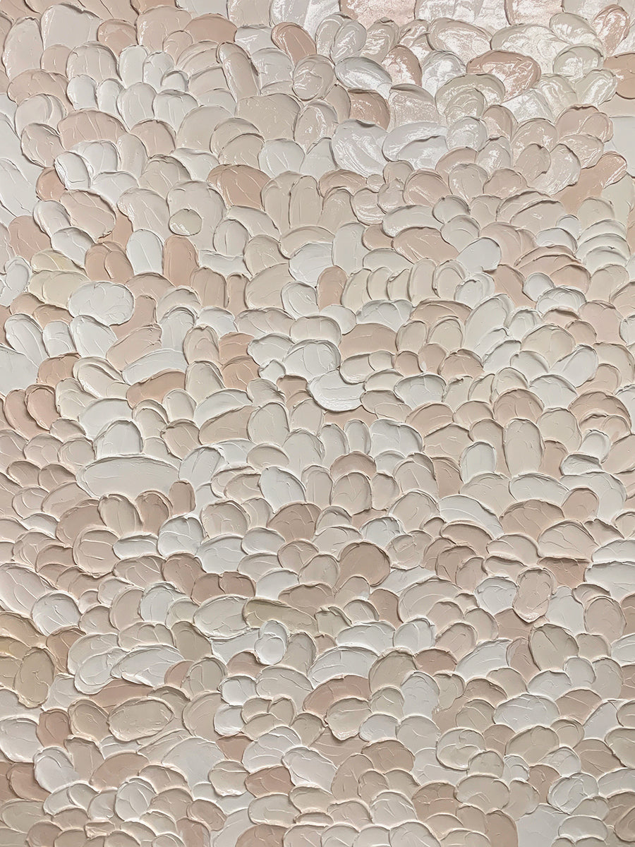 Petal Drift-Beige & Pink 3D Textured-AURA066