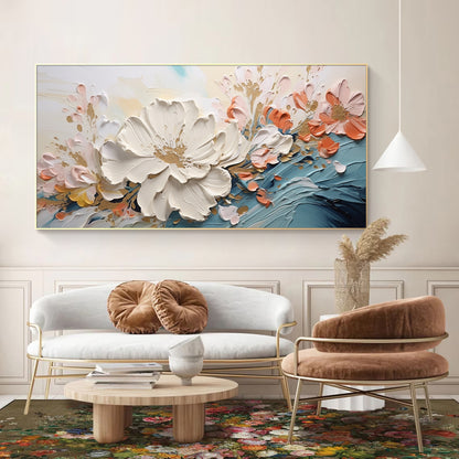 Petal Flow-Blue & Beige 3D Textured-AURA063