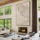 Beige 3D Textured Painting Modern Home Living Room Wall Art AURA283