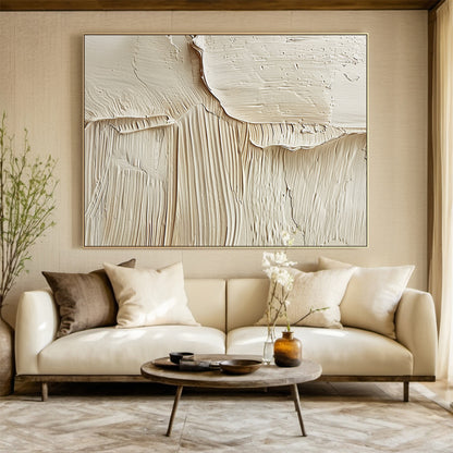 Soft Rift-Beige 3D Textured Art-AURA069