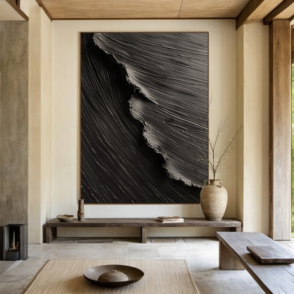 Midnight Tides-Black 3D Textured-AURA057