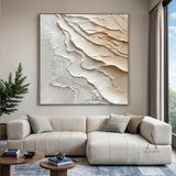 3D Textured Beige Brown Painting Modern Living Room Wall Decor AURA292