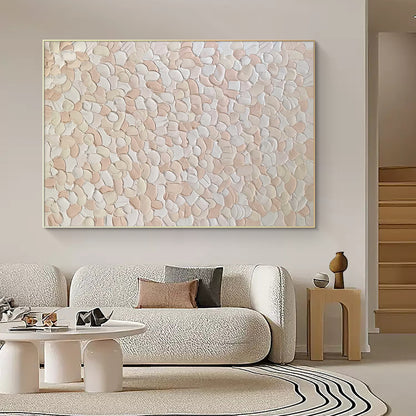 Petal Drift-Beige & Pink 3D Textured-AURA066