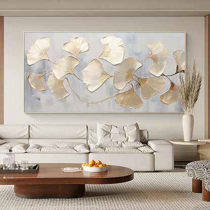 Golden Ginkgo-Yellow & Grey Spatial Field-AURA093